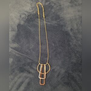 Art Deco Style Adjustable Necklace Copper Base With Silver, Rose Gold And Gold